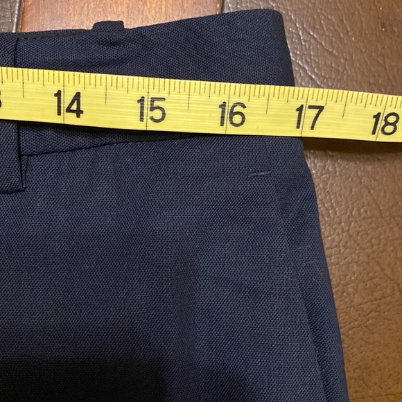 Theory Heze Contour 100% virgin Wool navy blue cropped cuffed hem light pants 10 - Picture 9 of 11